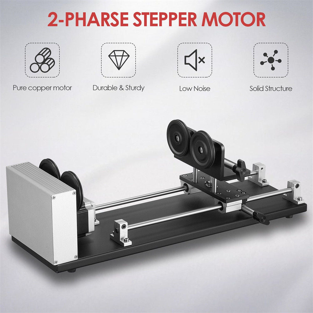 Monport 4-Wheel Rotary Axis with 360 Degree Rotation for 60W~150W CO2 Laser Engraver