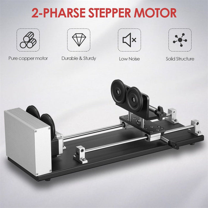 Leweiiq Rotary Axis Attachment, 4 Wheels Laser Rotary Attachment, 57  Stepper Motor Laser Rotary Axis Attachment for Engraving Cutting Machine  Laser