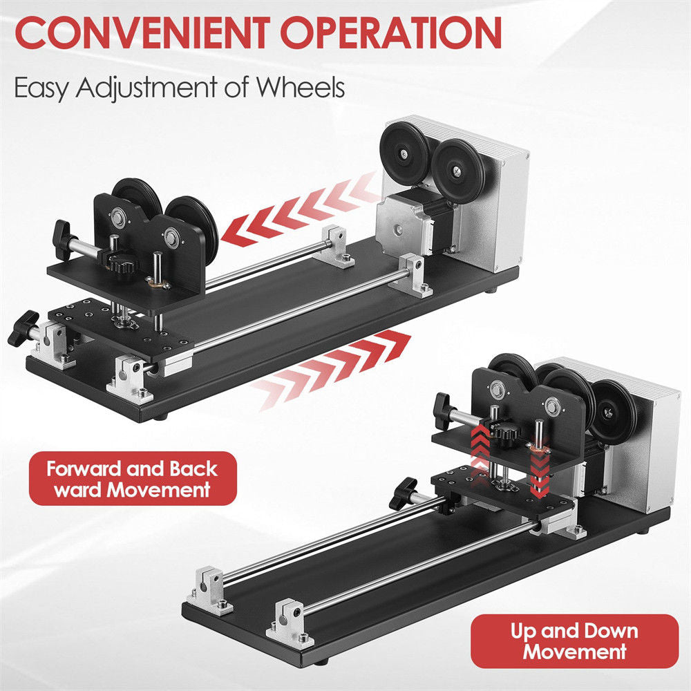 Monport 4-Wheel Rotary Axis with 360 Degree Rotation for 60W~150W CO2 Laser Engraver